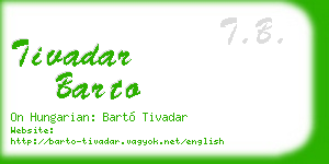 tivadar barto business card